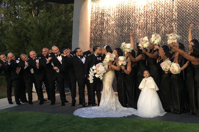 Bride and Groom with their Bridesmaid and Groomsmen