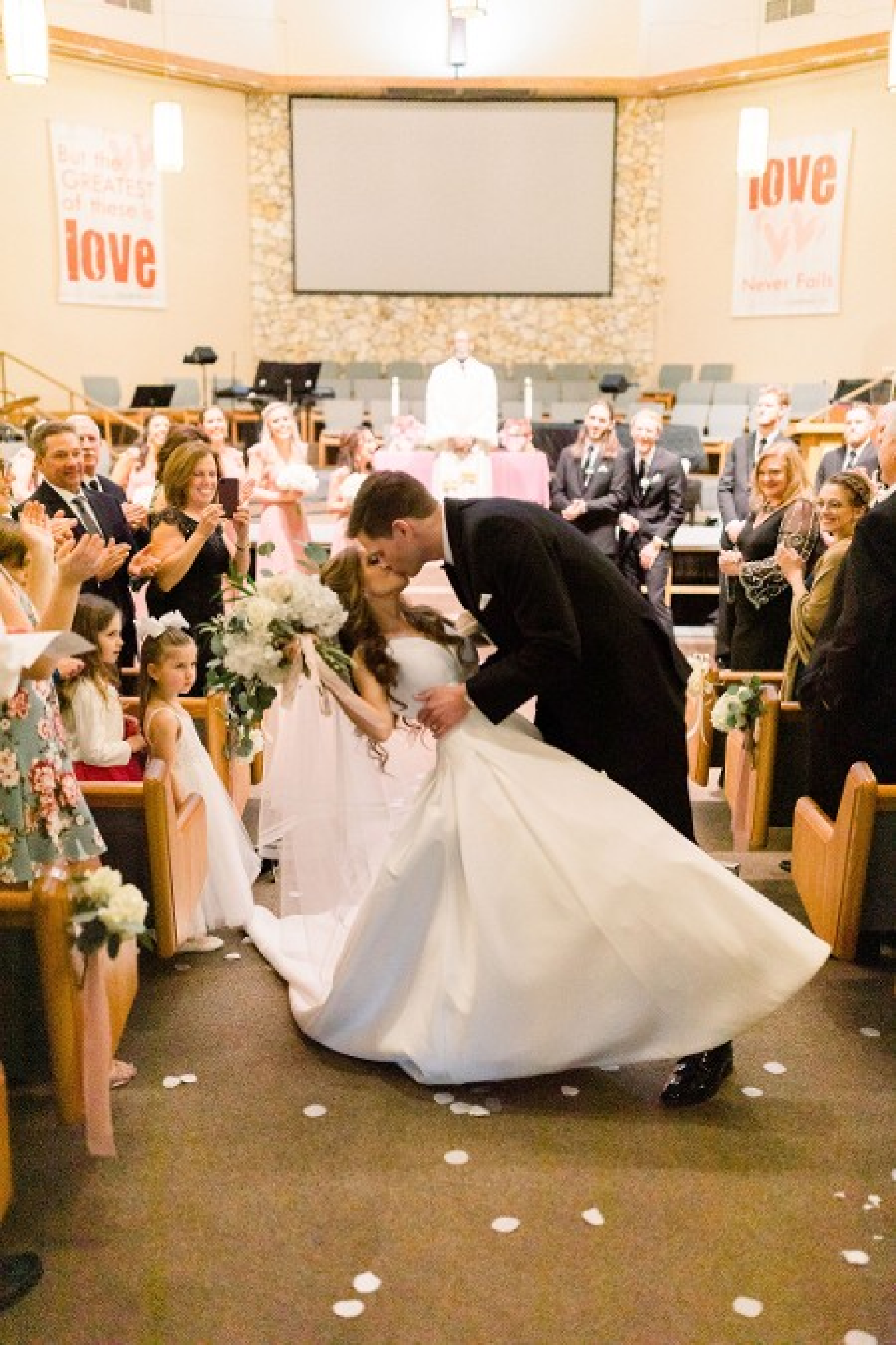 Bride and Groom Kissing